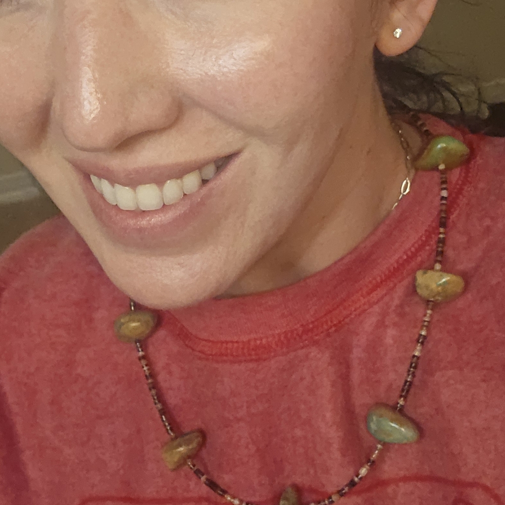 Elegant Beaded Necklace with Natural Stones